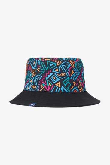 Fila Unisex Printed Twill Bucket Chapeaux 001 Noir Fila France PRO-075468